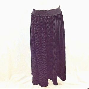 Laundry by Shelli Segal Long Black Ribbed Skirt